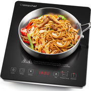 AMZCHEF AZF-02 Induction Cooktop 1800W Sensor Touch, 8 Power Settings & 180min Timer for Cooking, Black Crystal Glass Surface with LED Display, 1 burner/New