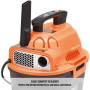 Armor All AA255 2.5 Gallon 2 Peak HP Wet/Dry Utility Shop Vacuum,Orange