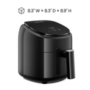Chefman TurboFry 2-Quart Digital Air Fryer with Touchscreen Control, PFAS-Free Dishwasher-Safe Basket, Black, RJ38-2D-BLACK-MX