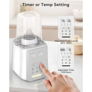 Rupoun 8 in 1 Baby Bottle Warmer, Portable Fast Heating with Timer, Temperature Control, White