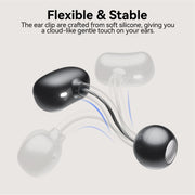 Veatool H37 Clip On Bluetooth Headphones, Bone Conduction, Lightweight Comfort, LED Digital Display