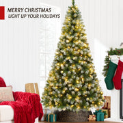 Yexmas 9ft Pre-Lit Green Artificial Christmas Tree with 400 Colored LED Lights, 11 Lighting Modes, Flame-Retardant PVC, Sturdy Metal Stand, Large Storage Bag