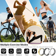 Hivisuals MUMUCREAM Mart Fitness Tracking Ring, Sleep Monitor, 5-Day Battery, Gold, Size 8