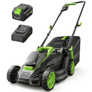 Steelite DG500 13-in Cordless Lawn Mower, Brushless 20V Motor, 4.0Ah Battery, 8-Gallon Grass Bag, Green