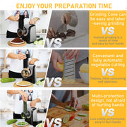 Adnoom Electric Cheese Grater 5-in-1 Professional Vegetable Slicer with 150W Motor, One-Touch Control, Black, BH6616
