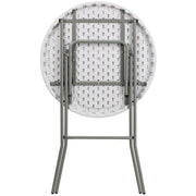 Flash Furniture 32'' Round Granite White Plastic Bar Height Folding Table