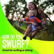 Swurfer Original Stand Up Surfing Wooden Outdoor Swing with Adjustable Handles Brown Green SW001