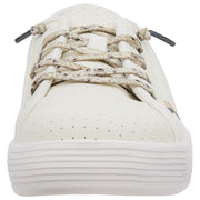 HEYDUDE Cody Perf Leather Casual Sneakers for Ladies - White - 9M
