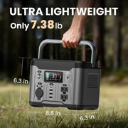 Goosiay 300W Portable Power Station, 296Wh Battery Backup, 60W USB-C PD Fast Charge, Pure Sine Wave AC Outlet, Gray, 6251