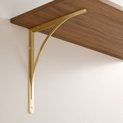 Signature Hardware Avril Brass Wall Mount Shelf Bracket, Satin Brass, 11-7/8 in, 955255