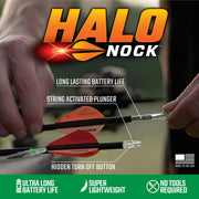 DoubleTake Archery Halo Nock Micro Lighted Nocks for .165-.166 ID Arrows, Green, 3-Pack, HN-1513