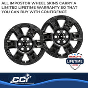 Coast2coast Impostor 18 Inch Black 6 Spoke Snap-On Wheel Cover Set of 4 IMP403BLK