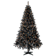 Holiday Time Madison Pine Black Artificial Christmas Tree, 6.5 ft, Pre-Lit with 250 Warm White LED Lights, SureBright Technology, 600 Hinged Branch Tips, Metal Stand