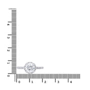 Brilliance Fine Jewelry Round 1.5 Carat Lab Grown Diamond Halo Bridal Ring, Sterling Silver, Size 7