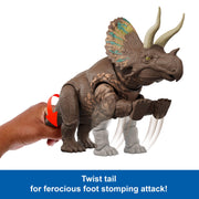 Jurassic World 93709410 Rebirth Gigantic Thrashers Eotriceratops Dinosaur Figure Toy, Tail Activated Attack