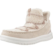 Hey Dude Camden Suede Cozy Women's Tan Water-Resistant Boots, Medium 6, Pull-On, Round Toe, 42031-265