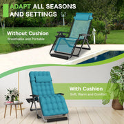 PNKKODW 33 XXL Zero Gravity Chair Reclining Lounge with Removable Cushion and Headrest, Upgraded Locking System, Footrest, Light Blue