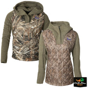 Banded Womens Kinetic Hybrid Camo Hoodie, 100-g PrimaLoft Insulated, Water Resistant, Mossy Oak Bottomland, Small, 81588706