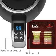Arcadia ARC101A Electric Turkish Tea Maker and Kettle Black 1.7L (1.5qt)