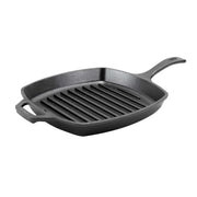Lodge 10.25 Inch Square Seasoned Cast Iron Grill Pan, Dual Handles, Nonstick Surface
