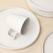 Stone Lain Celina 16-Piece Stoneware Dinnerware Set, White Glossy, Service for 4