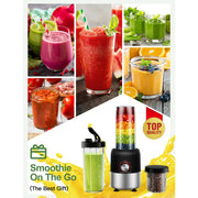 Suodoka 2-in-1 Multipurpose Blender with 500W Motor, Four Stainless Steel Blades, 22oz BPA-Free Portable Bottle, Three Speeds, Motor Bottom Suction Cup