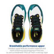 Brooks Caldera 8 Trail Running Shoes for Men, Ultra-Cushioned DNA LOFT v3, Breathable Mesh Upper, Medium Width, Bit of Blue Quince Celestial, 110440-131