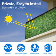Screenguard Faux Green Boxwood Privacy Screen, Durable Plastic, 36 in H x 8 ft L, Natural Appearance