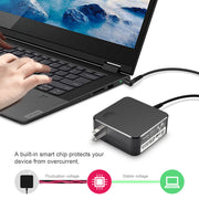 Coreykin Laptop Charger for Lenovo IdeaPad 330 and Flex 6-14 Series, 65W 45W Round Tip Power Supply, Black, 5.5 ft Cord, 65W BC-BK-ONE