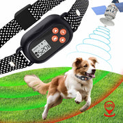 Cicpap GPS Wireless Dog Fence System with 3 Warning Modes, Waterproof Rechargeable Collar - Adjustable Radius 25-999 Yards