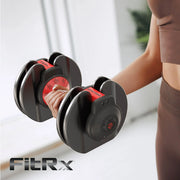 FitRx Quick-Select 9 in 1 Adjustable Dumbbell, Single Black