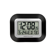 Westclox Black Digital LCD Wall Clock with Date, Day and Temperature