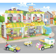 EP EXERCISE N PLAY WT0118 1294 Piece Friends Building Blocks Set Supermarket Hair Salon Toy