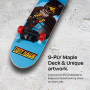 Tony Hawk Series 31 Skateboard for Beginners, Multicolor Hawk Design, 31 x 7.5 Inch Maple Deck