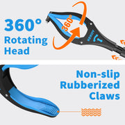 Kekoy 32 Inch Foldable Reacher Grabber Tool with Light, Heavy Duty Aluminum Alloy, Ergonomic Handle, 360 Rotating Head, Blue