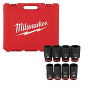 Milwaukee 49-66-7020 SHOCKWAVE 3/4 in. Drive Metric Deep Well 6 Point Impact Socket Set (8-Piece)