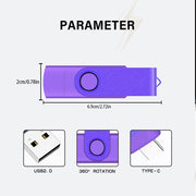 RIMZNG USB Flash Drive, 1TB Dual USB and USB C Connectors, Plug and Play, Lightweight with Metal Ring, S01