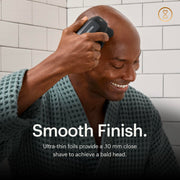 MANSCAPED Dome Shaver PLUS Mens Head Shaver, Four Double-Track Rotary Blades, SkinSafe and FlexAdjust Technology, Waterproof, Cordless, Black