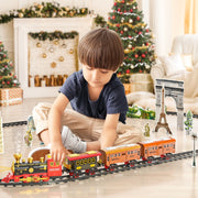XX Dinosaur Planet Electric Train Toy Set with Light Sound Spray Effects, Eco-Friendly Plastic, Ages 3-8, Includes Locomotive, Coaches, Coal Vehicle, Modular Tracks