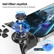 Esywen Mobile Game Controller, Wireless Bluetooth, Hall Joystick, Programmable Macro & Turbo Buttons, Dual Vibration, RGB Lighting, Compatible with iPhone, Android, Switch OLED, Xbox Cloud, Steam Link, MC500