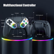 Bonadget LED Wireless Video Game Controller for PS5 Pro Slim and PC, Dual Vibration, Macro and Turbo Function, 3.5mm Audio Jack, 6-Axis Motion, RGB Lighting Modes 5188