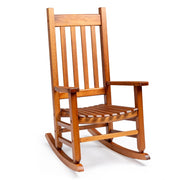 Ktaxon Wooden Child's Rocking Chair with High Backrest, Natural Wood, Small Rocker for Kids Ages 3 to 6, Indoor and Outdoor Use