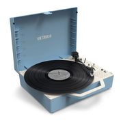 Victrola VSC-725SB-LBL Re-Spin Sustainable Bluetooth Suitcase Record Player- Light Blue