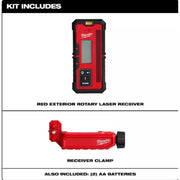 Milwaukee 3711 Red Exterior Rotary Laser Receiver