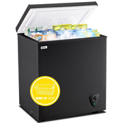 WANAI Chest Freezer, 5.0 Cubic Feet, Panda-Inspired Black and White Design, Removable Storage Basket, Energy-Efficient Compressor, Adjustable Temperature Settings, Quiet Operation, NBCF-BLACK11.22