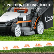 Litheli U20LM00-0A110 Cordless Electric Lawn Mower W/Adjustment Heights