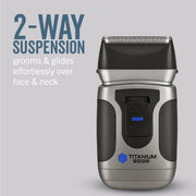 Titanium Edge Beard & Body Compact Shaver - Men's Electric Groomer for Face, Neck & Body