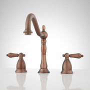 Victorian Gooseneck Lavatory Faucet - Metal Lever Handles - Oil Rubbed Bronze-LEAD FREE