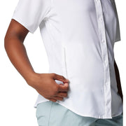 Columbia PFG Tamiami II Women's Short Sleeve Button Down Shirt, Omni-Shade UPF 40, Omni-Wick, White, Medium, 127571