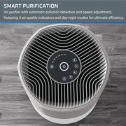 Rowenta Pure Air City Air Purifier, Portable, 360 HEPA Filtration, Smart Technology, White, 876 Sq Ft Coverage, PU2840U1